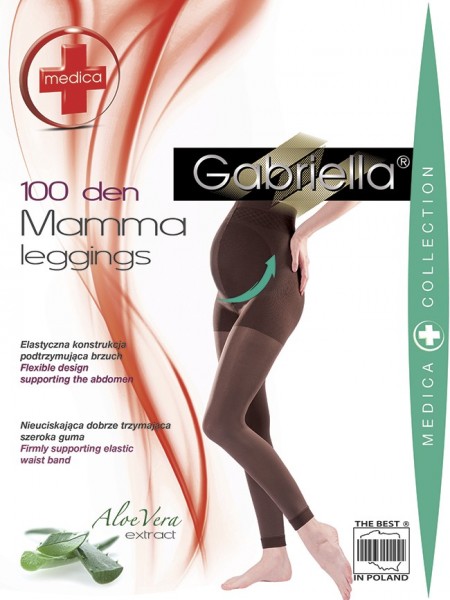 Gabriella Bequeme blickdichte Leggings fuer Schwangere Mamma 100 DEN