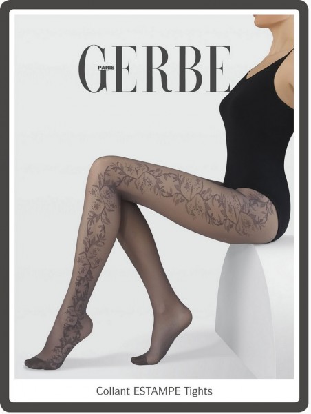 Gerbe Feinstrumpfhose mit Blumenrankenmuster Estampe