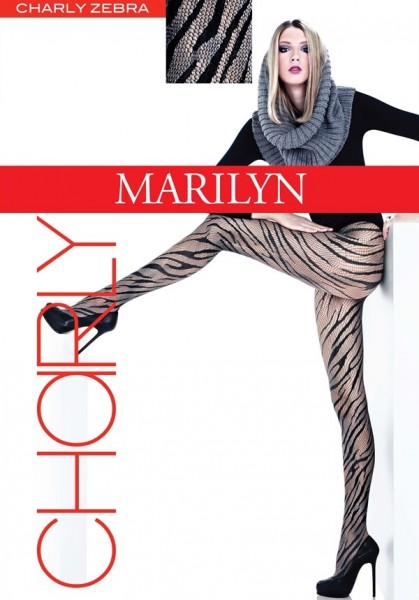 Marilyn Tolle Netzstrumpfhose mit Zebramuster Charly Zebra 40 DEN