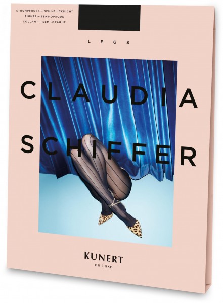 KUNERT de Luxe Claudia Schiffer Legs No. 2 - Strumpfhose mit raffiniertem Streifenmuster