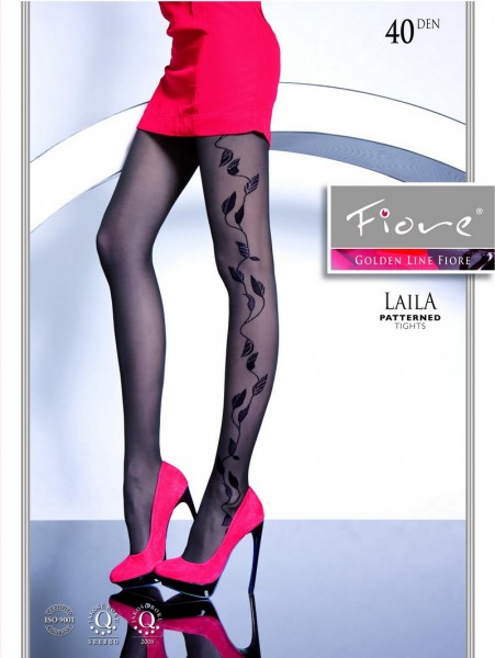 Fiore Sehr elegante Strumpfhose mit Blumenmuster Laila 40 DEN